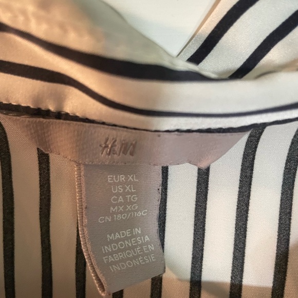 H&M Cream and Black Striped Shirt - Picture 2 of 5